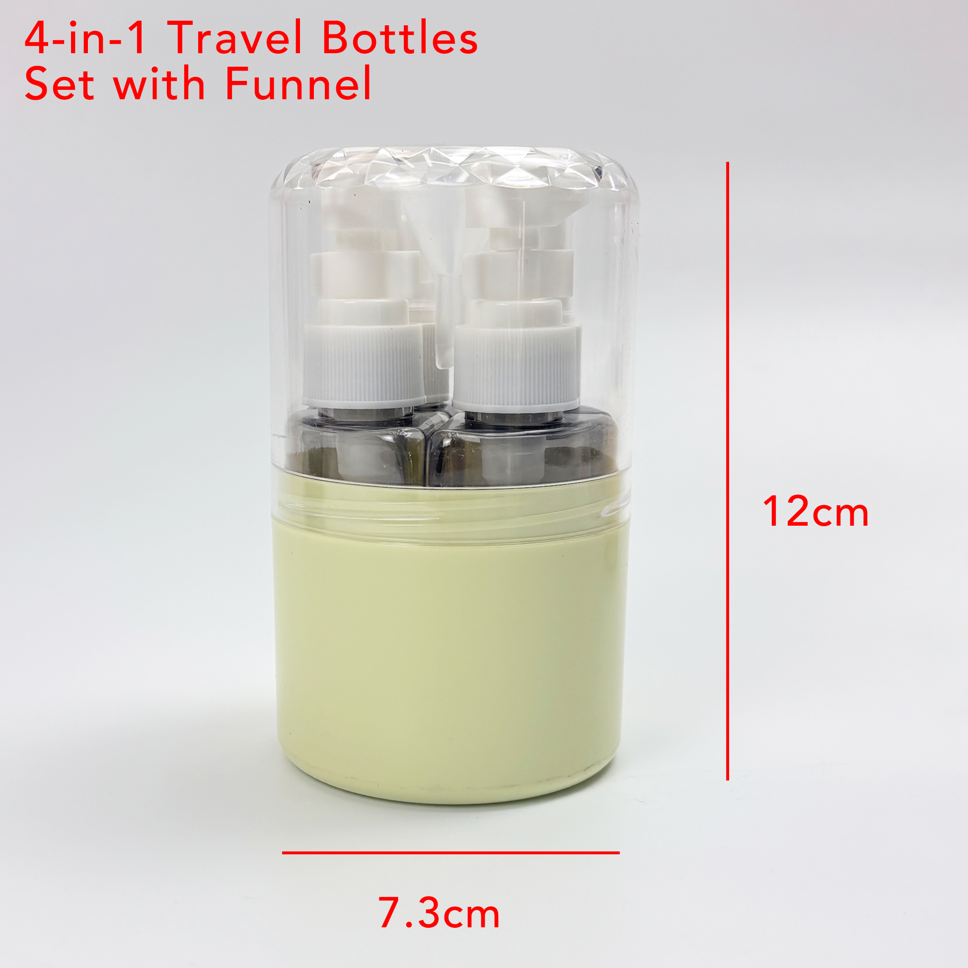 4-in-1 Beige Travel Bottle Set Amber Glass Travel Liquid Dispenser