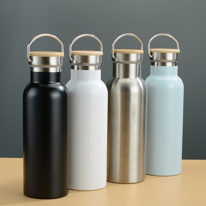 600ml Stainless Steel Water Bottle Portable Handle Water Flask