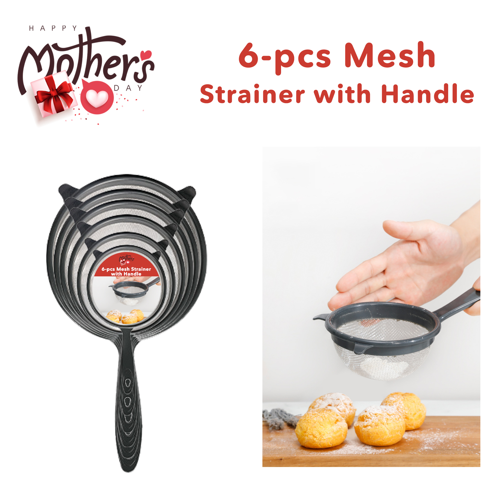 6-pcs Mesh Strainer Set with Handle
