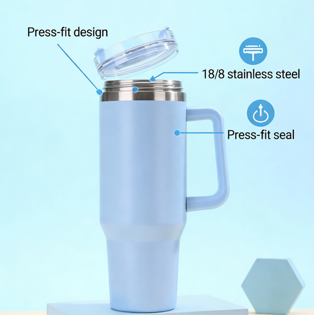 40oz 18/8 Stainless Steel Tumbler Press-fit Leak-proof Travel Mug
