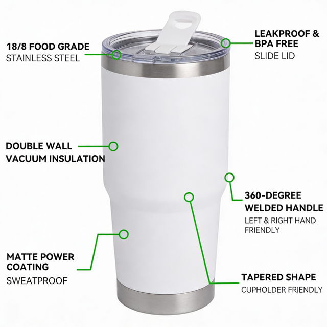 20oz 18/8 Stainless Steel Tumbler Double-wall Vacuum Insulated Mug