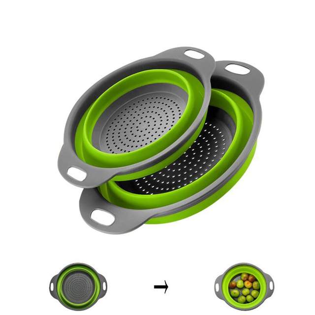 Collapsible Silicone Colander - Space-Saving, BPA-Free, Heat Resistant