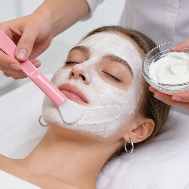 Silicone Face Mask Brush Pink Facial Mask Spatula