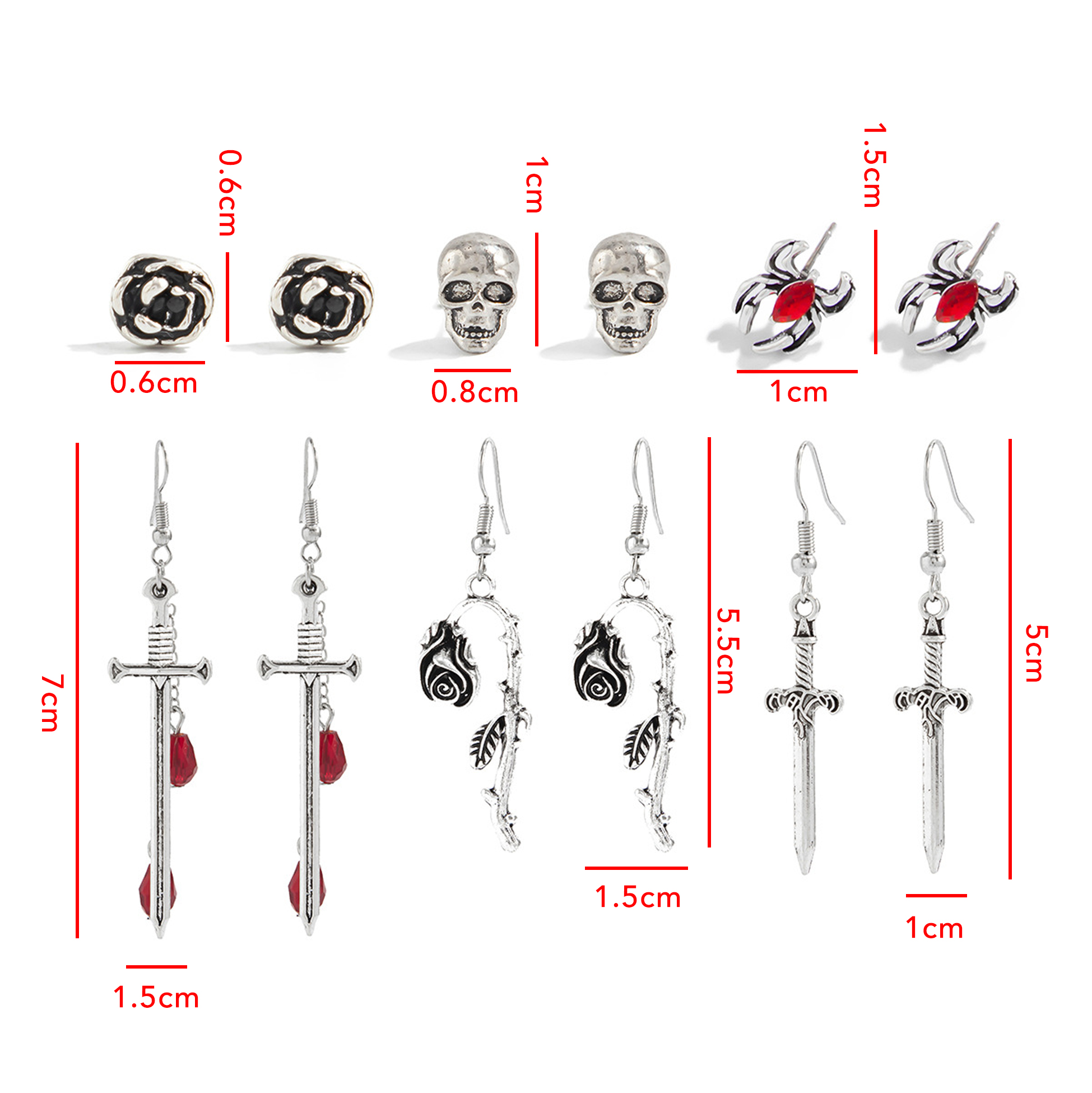 6 Pairs Halloween Earrings Set for Women