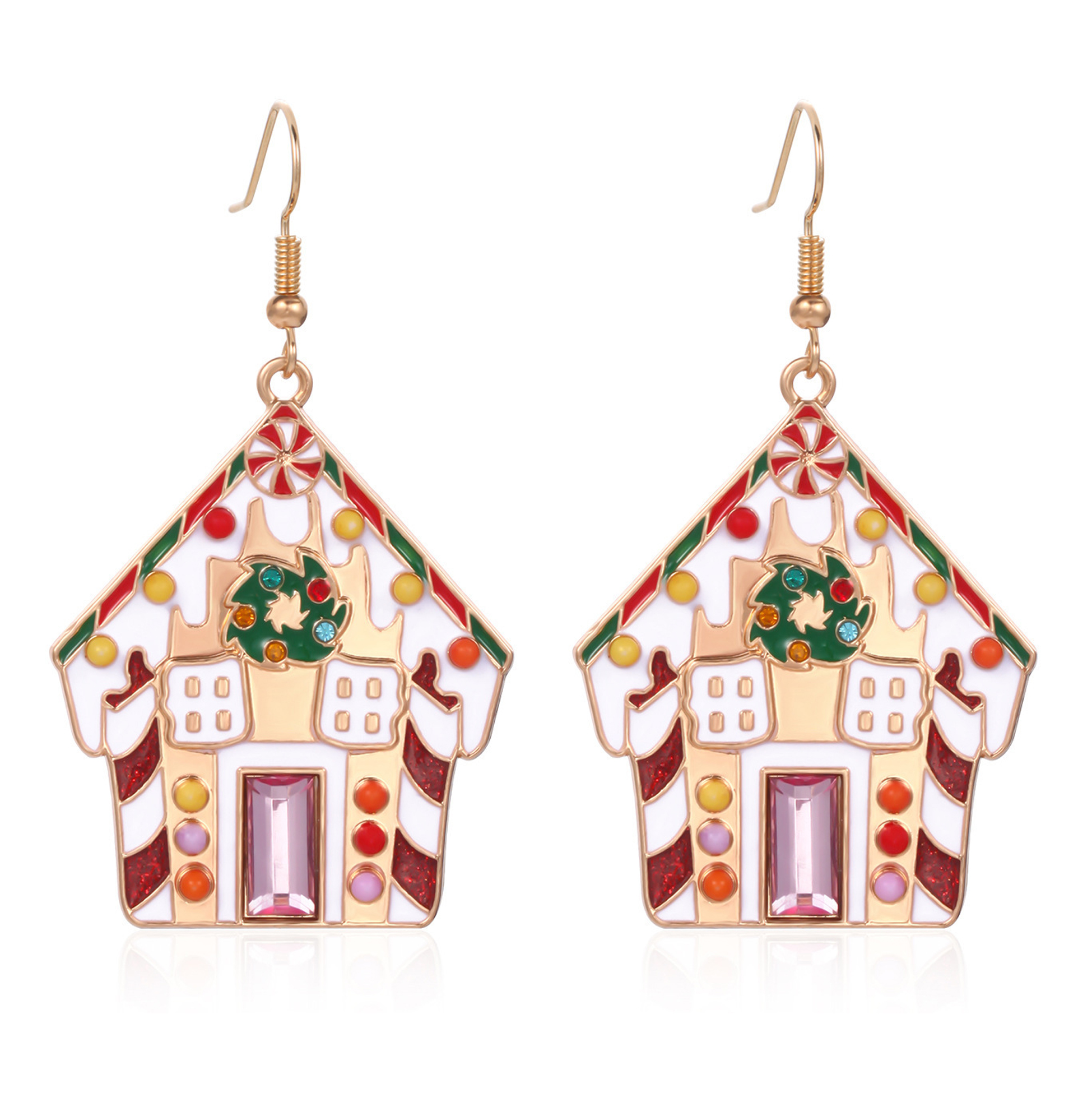 Christmas Gingerbread House Dangle Earrings