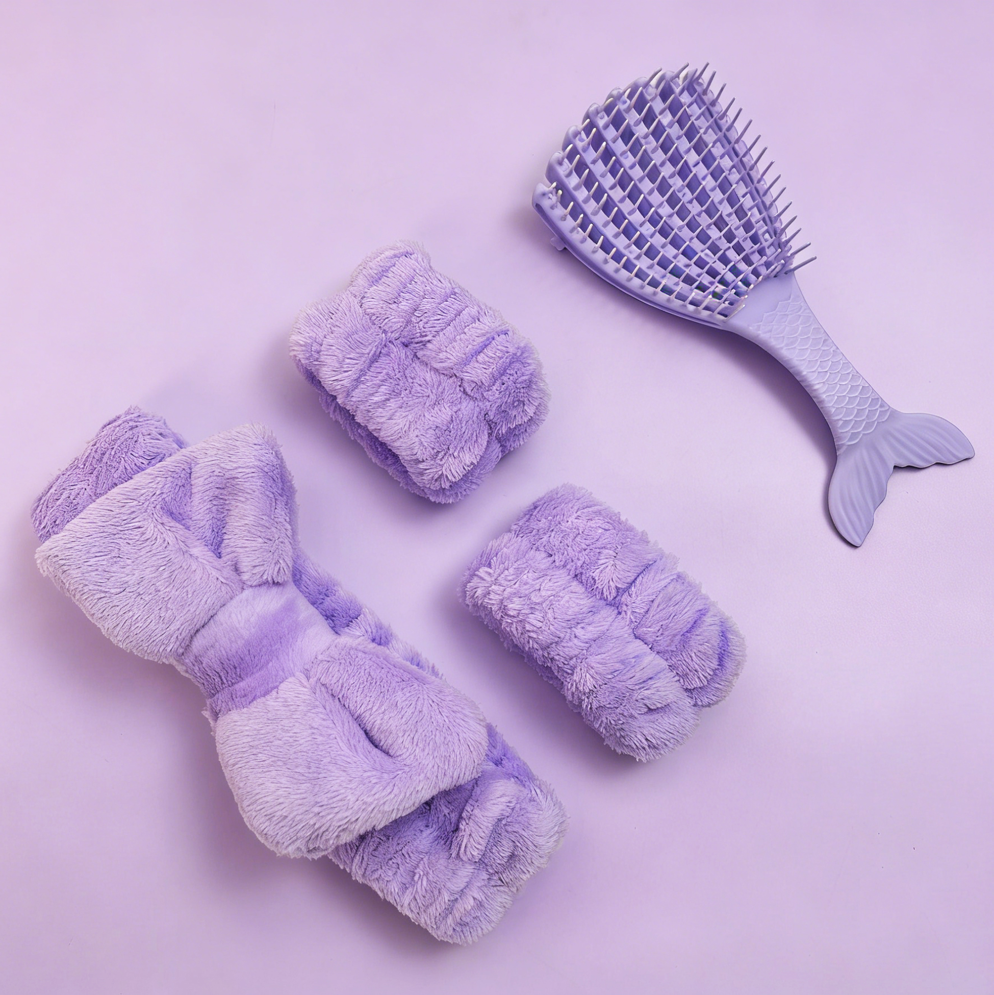 Set of 4 Purple Beauty Accessories