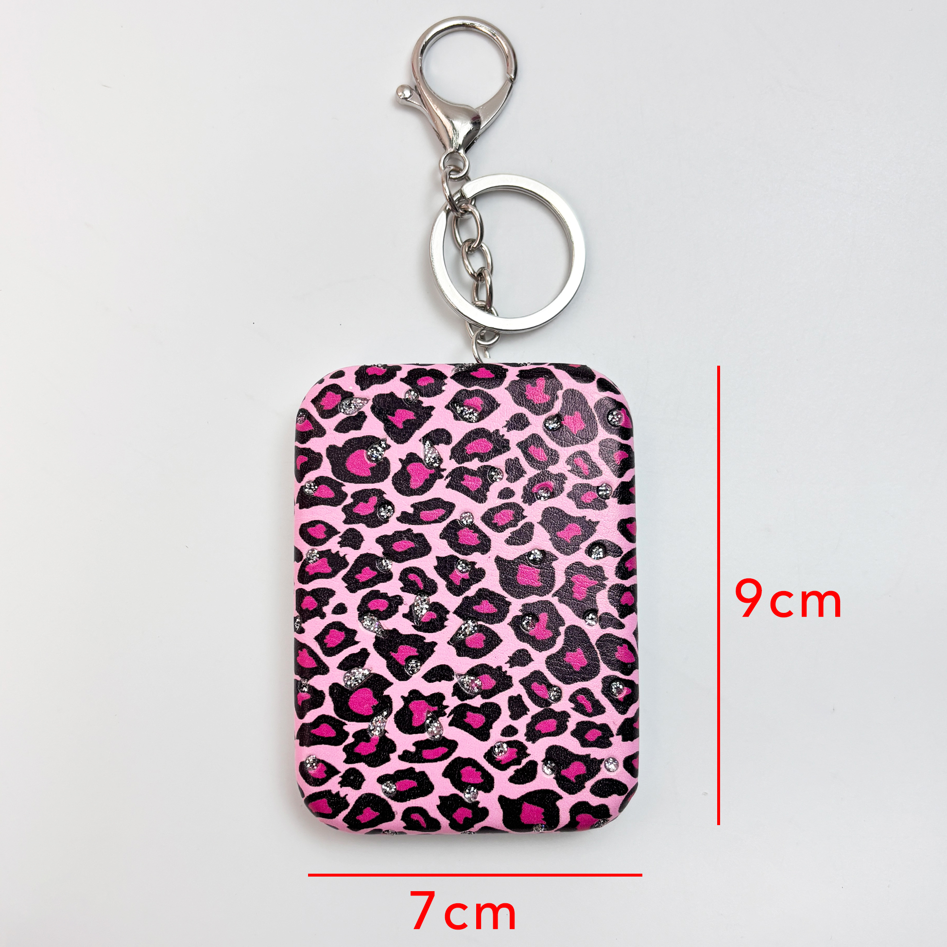 Pink Leopard Print Compact Mirror
