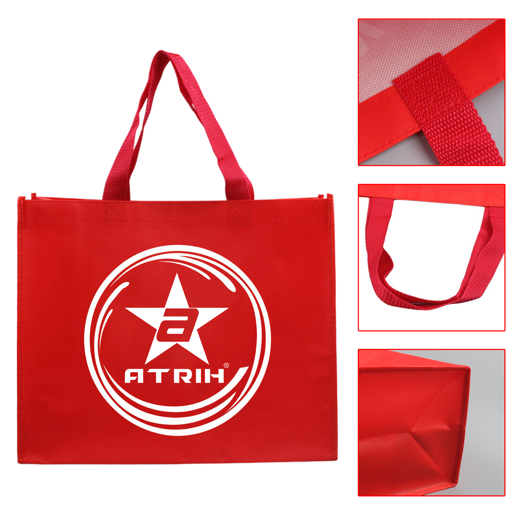 Reusable Red Non-Woven Tote Bag