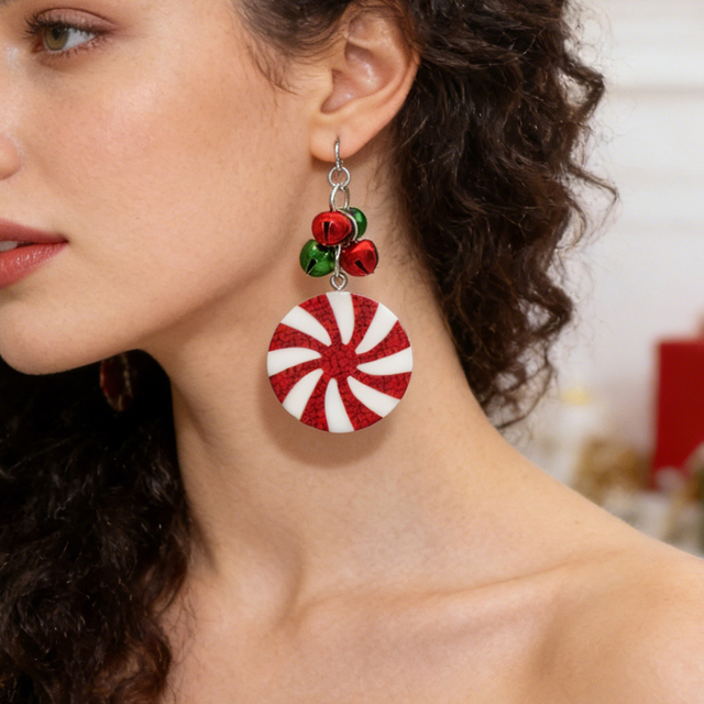 Christmas Peppermint Candy Dangle Earrings