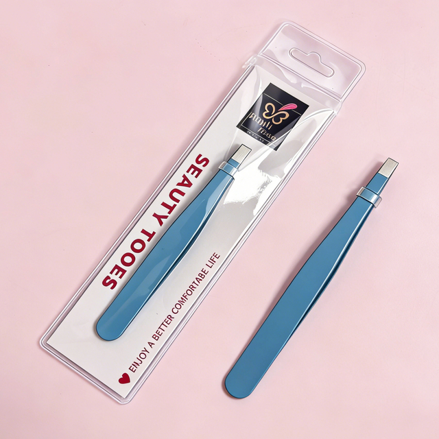 Light Blue Slant Tip Tweezer