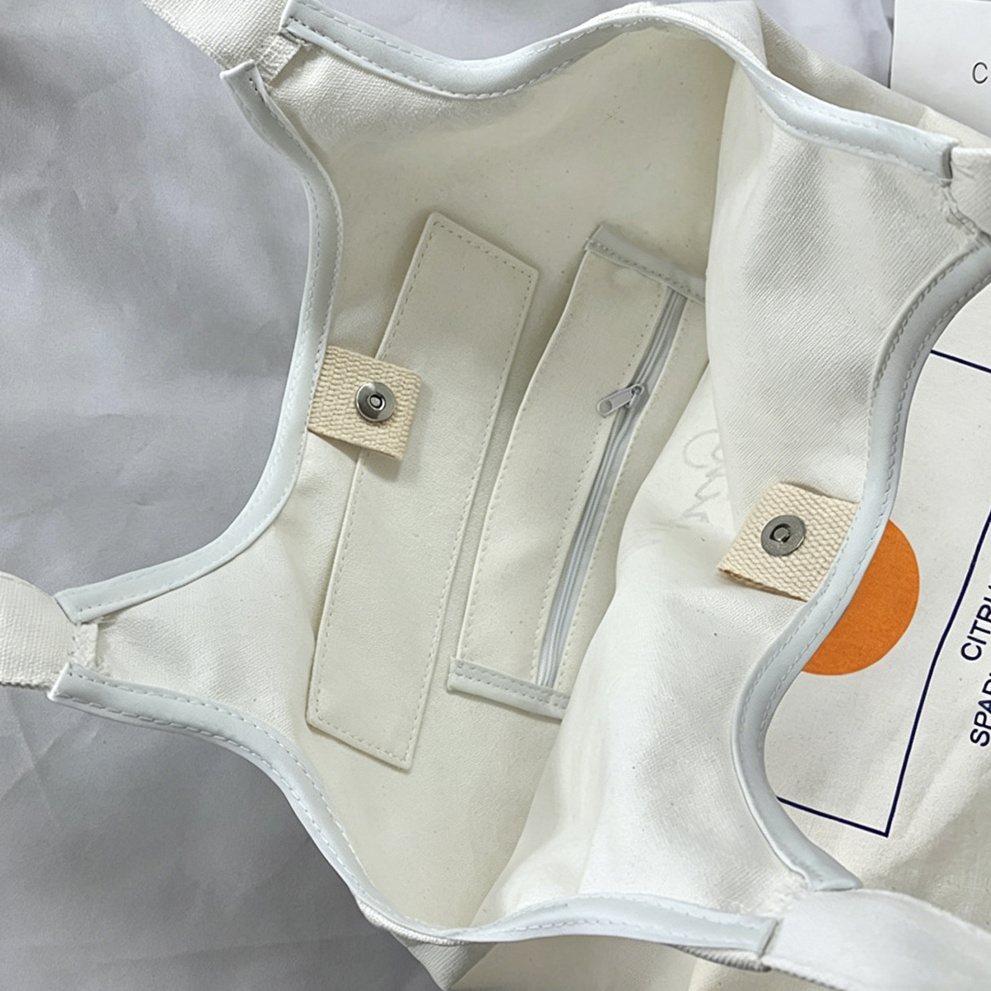 Cute Printed Canvas Tote Bag, Casual Large Capacity Shoulder Bag