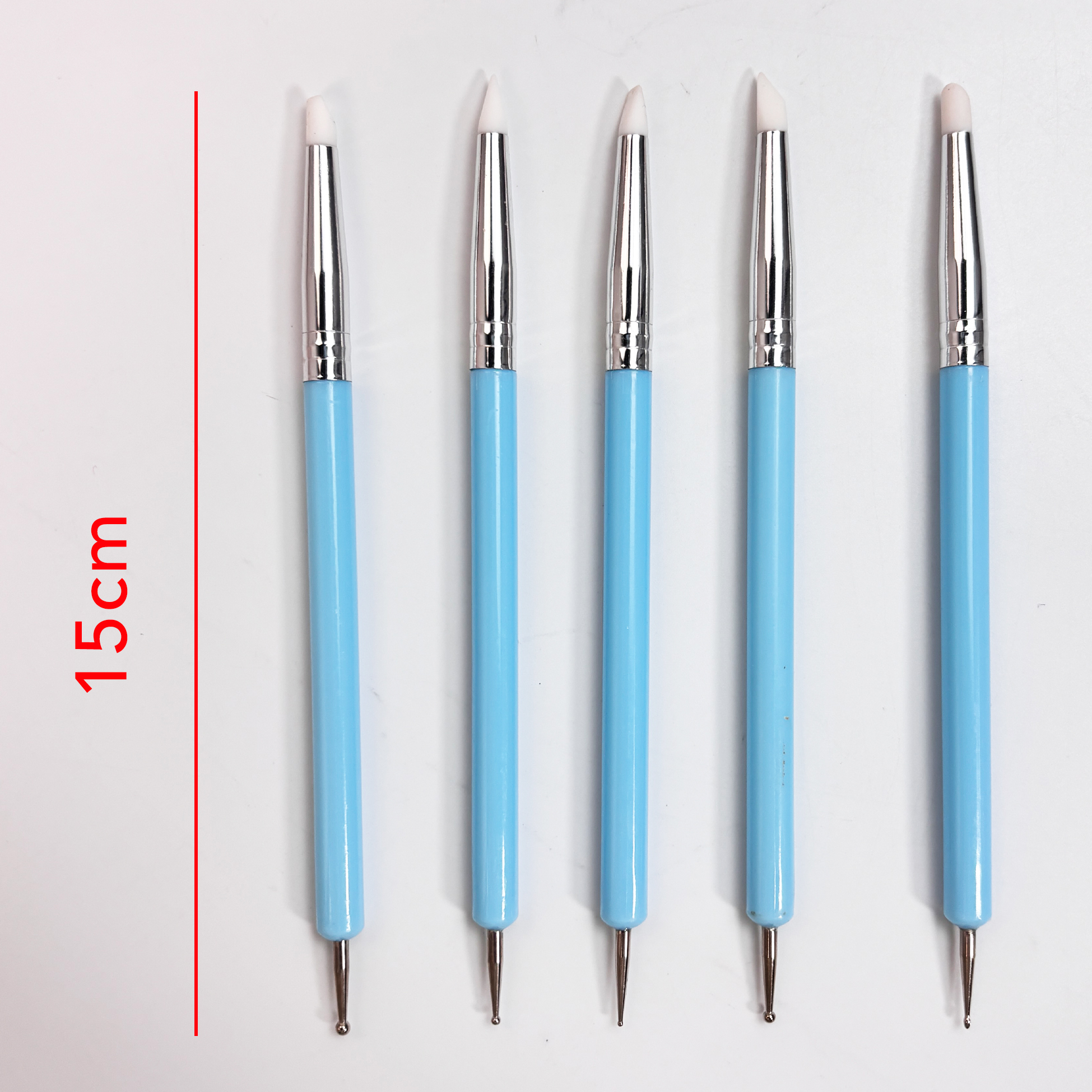 5 Pcs Dual-Ended Silicone Nail Art Brush Set