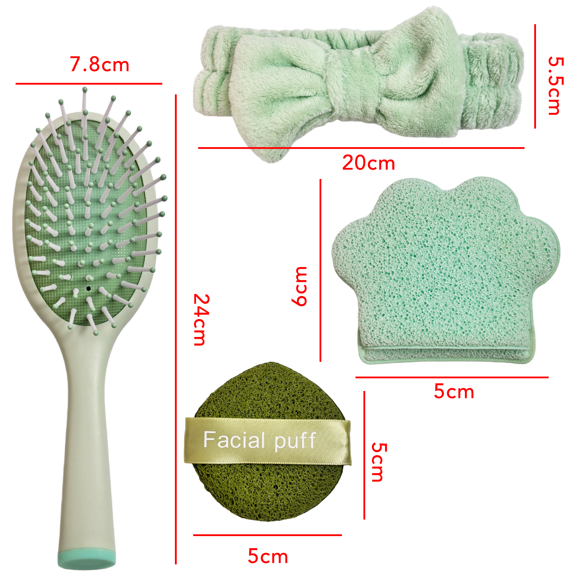 Set of 4 Mint Green Beauty Accessory Set