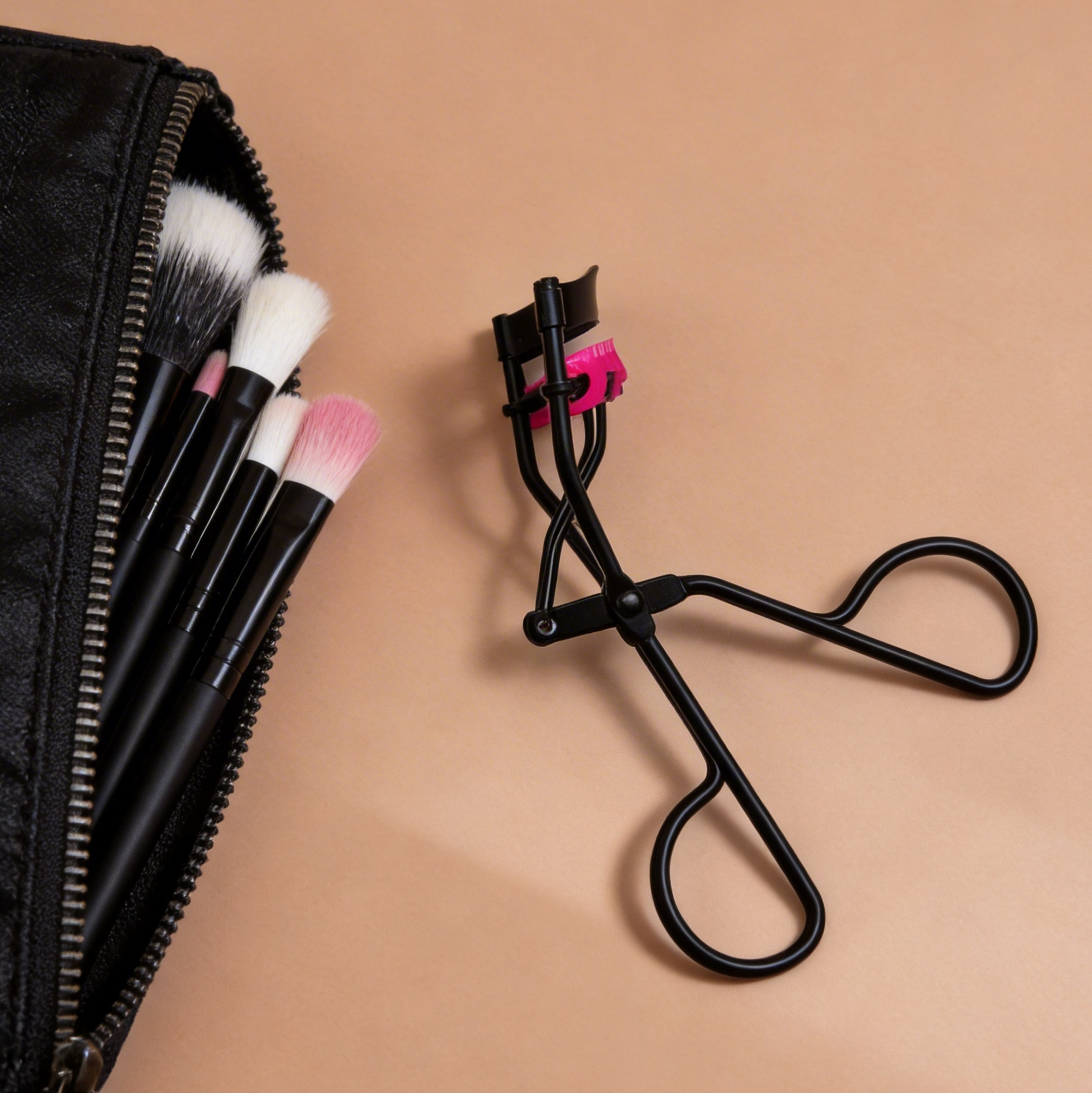Black Lash Curler with Pink Comb
