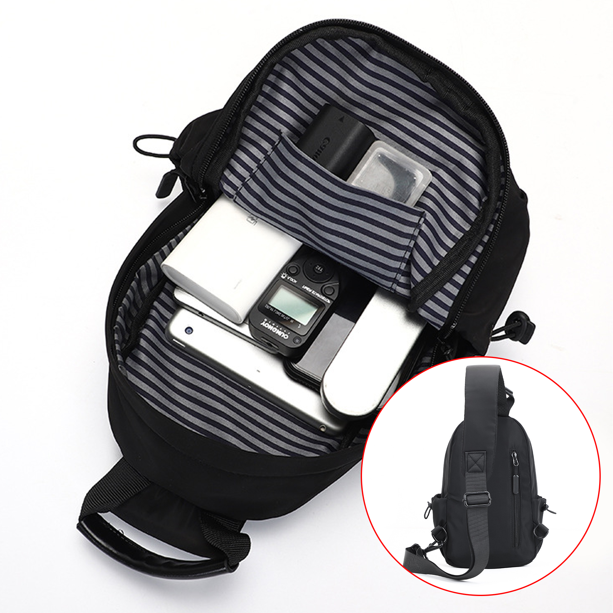 Men's Waterproof Sling Bag, Lightweight Crossbody Chest Backpack