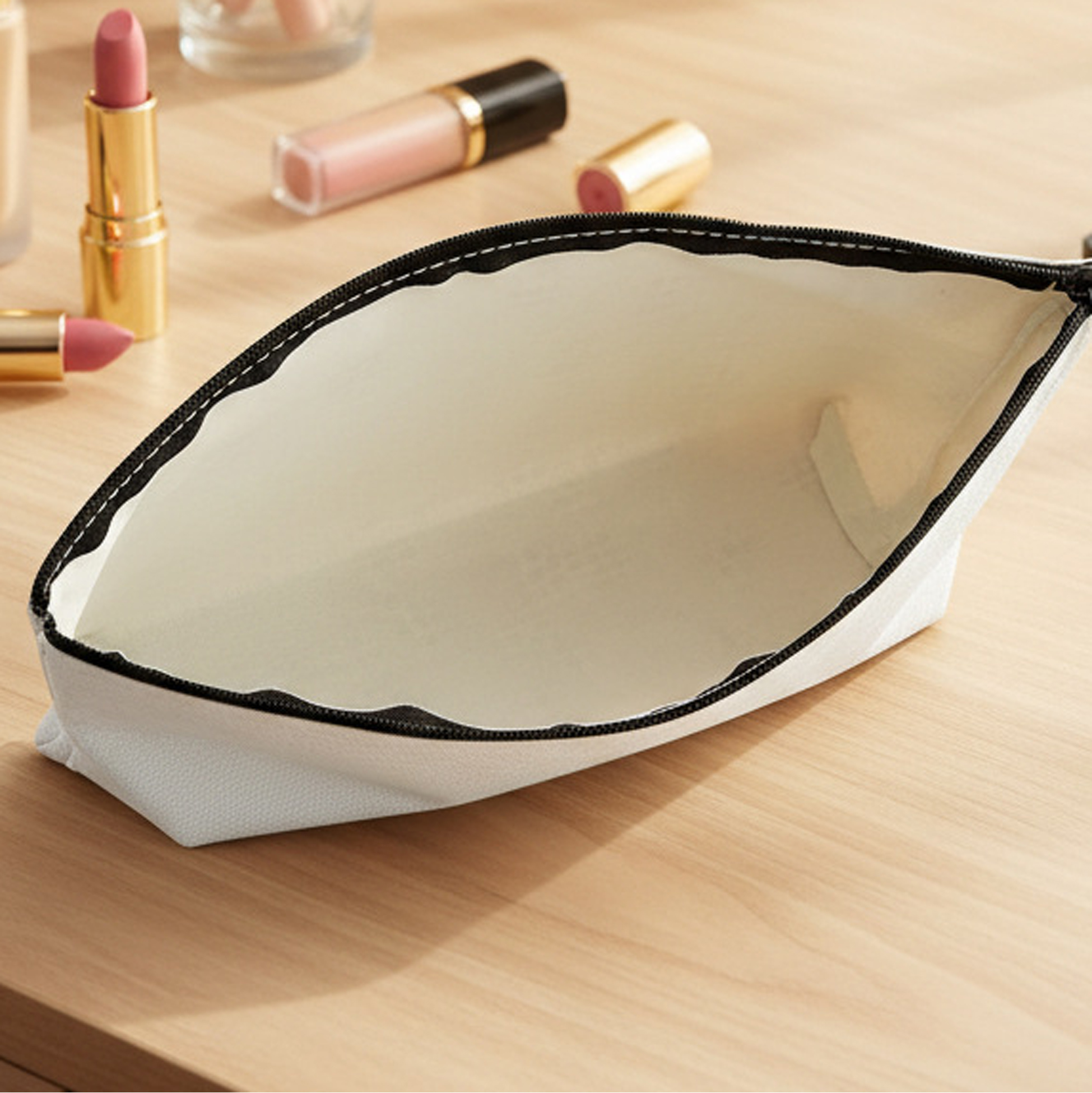 Black Cat Floral Makeup Bag for Women