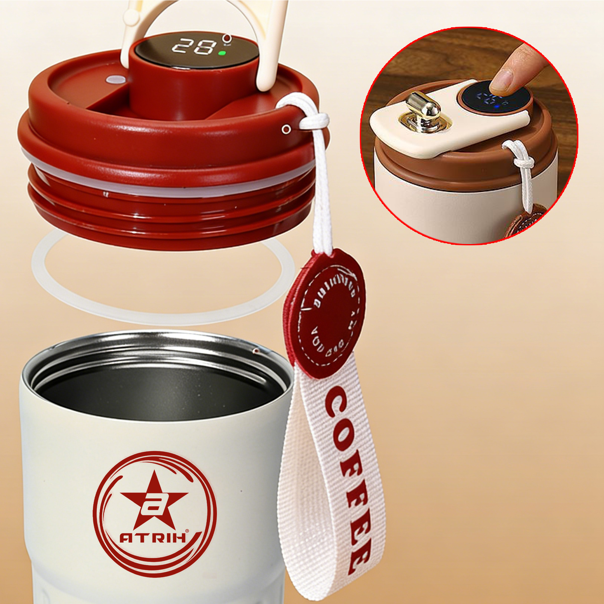 400ml Smart Coffee Tumbler with LED Temperature Display