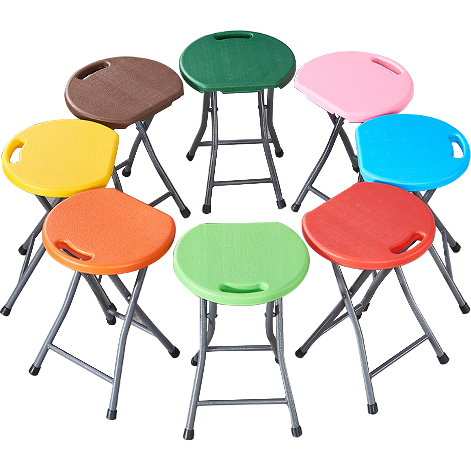 Plastic Stool Thickened Adult Simple Folding Chair Household Folding Stool Portable Outdoor Simplicity Small round Stool