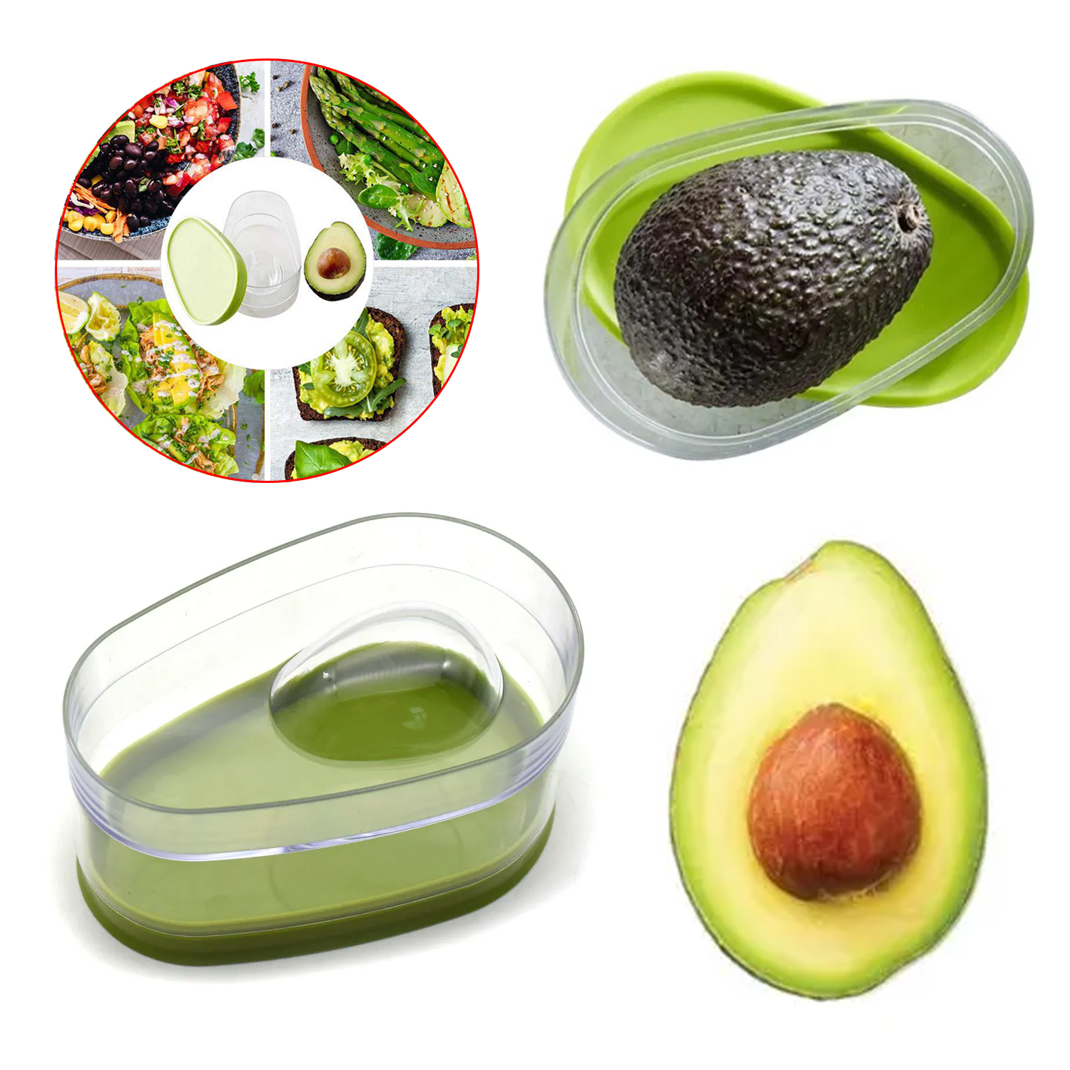 1PC Avocado Food Storage Box Reusable Avocado Saver Plastic Fruit Container for Kitchen Crisper Vegetable Organizer