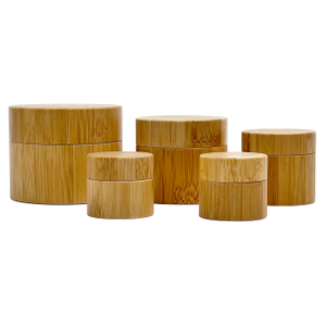Eco-Friendly Bamboo Shell Cream Jars with Refillable PP Inner Container