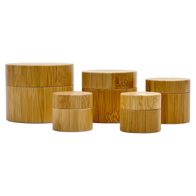 Eco-Friendly Bamboo Shell Cream Jars with Refillable PP Inner Container