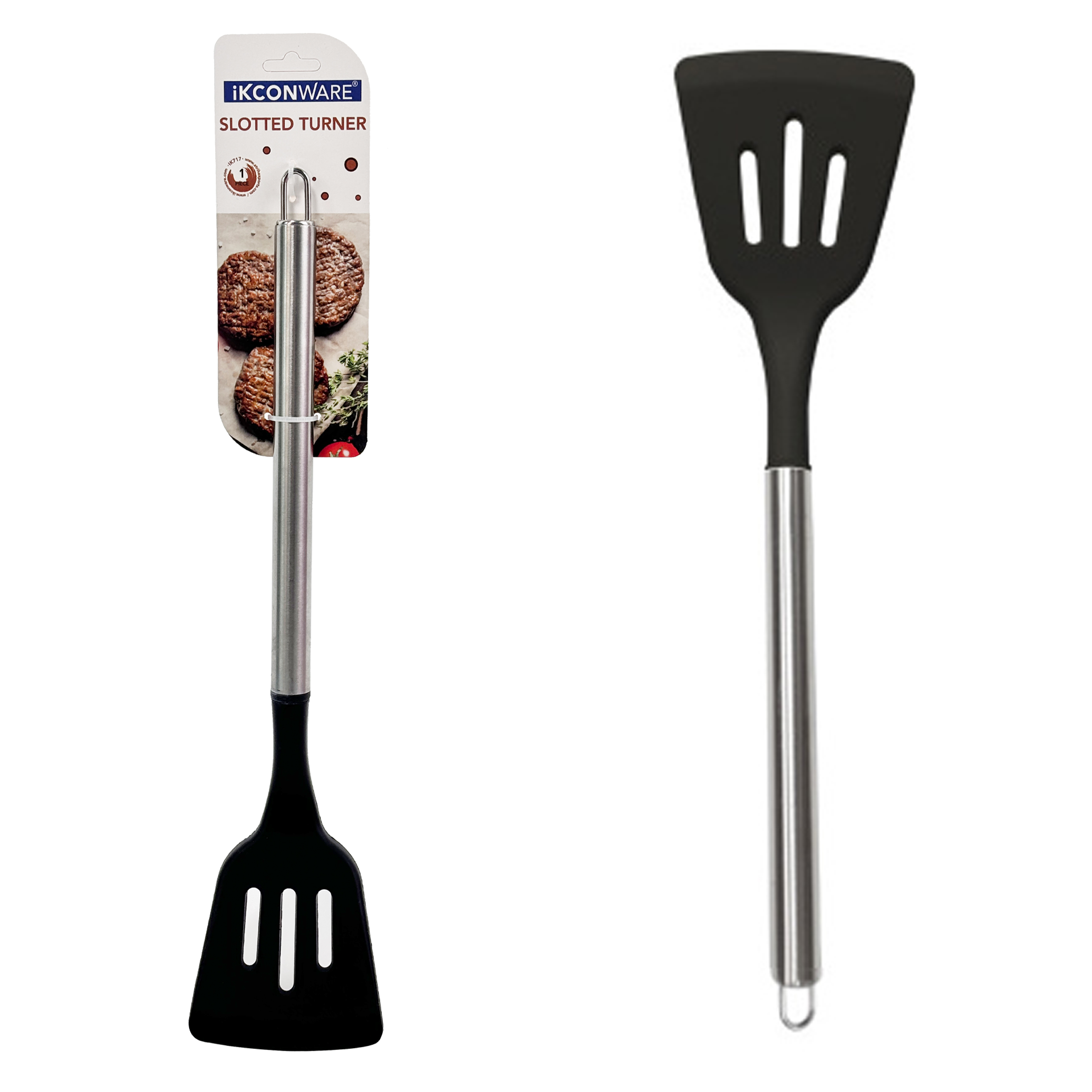 Stainless Steel Handle Silicone Slotted Turner