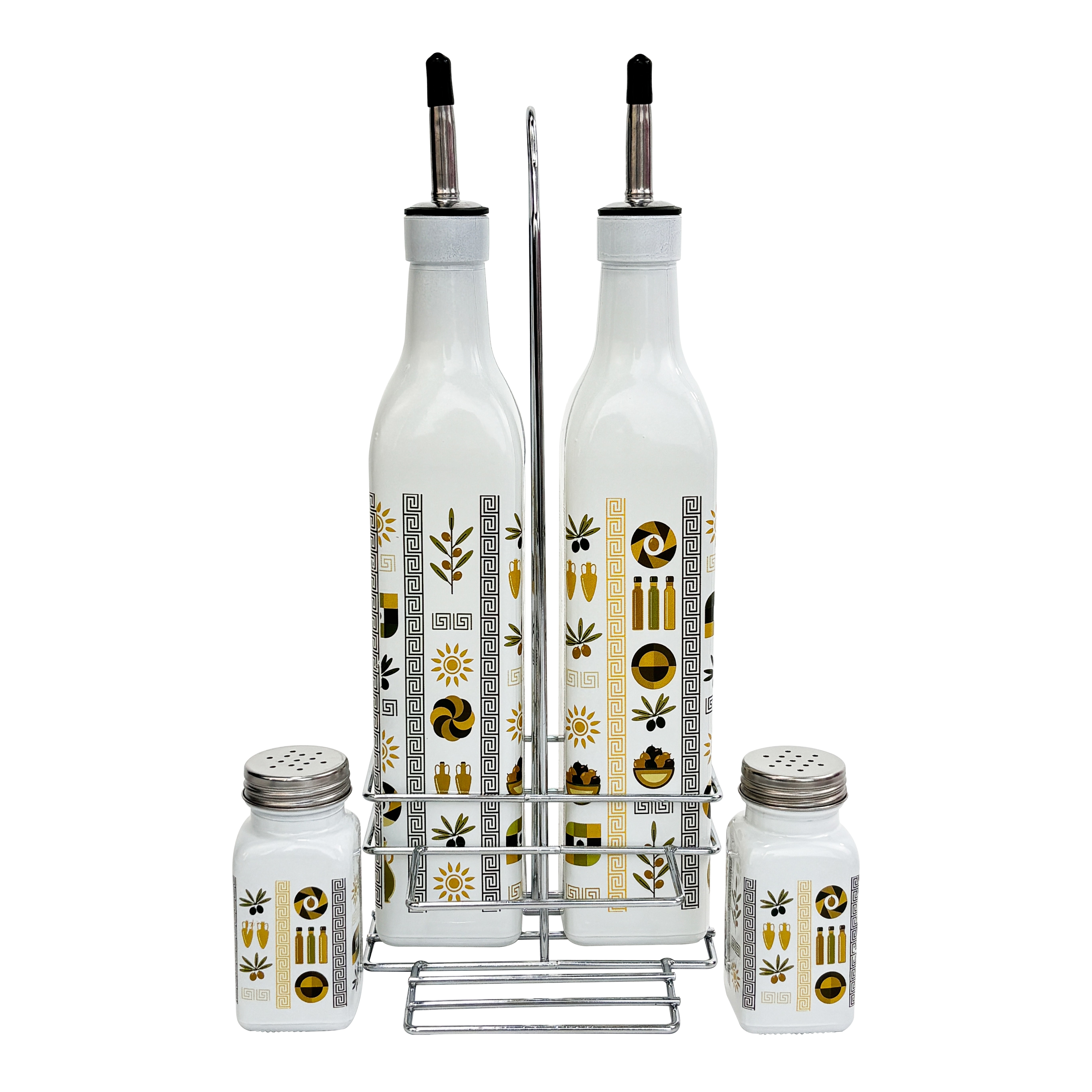 Elegant Glass Oil & Vinegar Cruet Set
