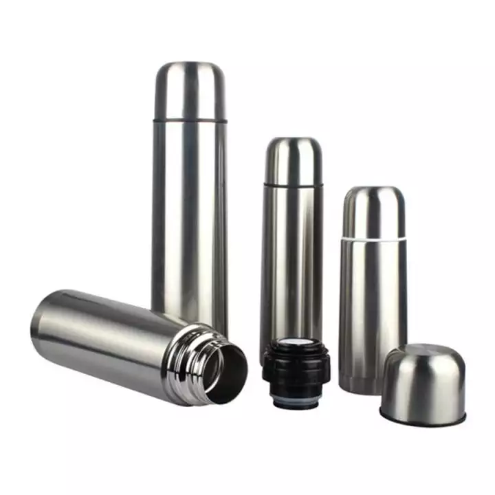 Stainless Steel Vacuum Thermoses Bullet Flask Cup Silver 350/500/750/1000ml Hot Cold thermal Water Bottle Keeps Warm or Cool
