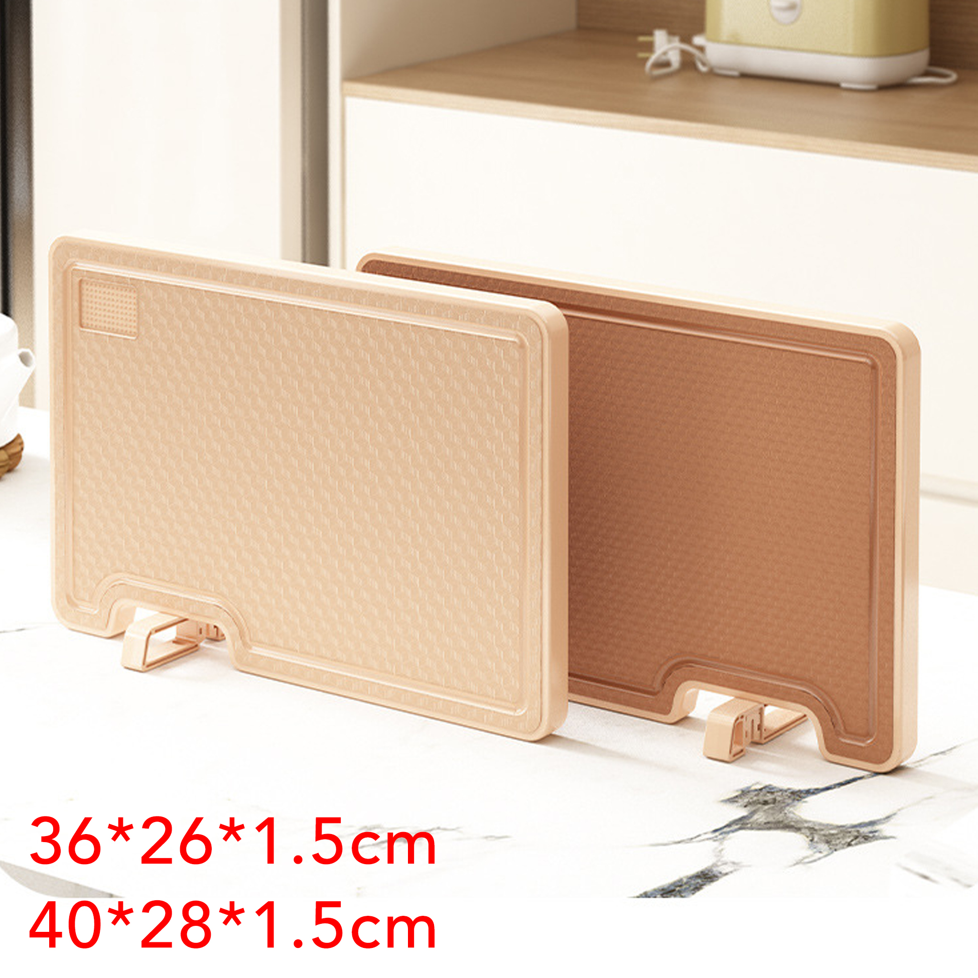 Non-Slip Plastic Cutting Board with Built-In Knife Sharpener & Garlic Grater