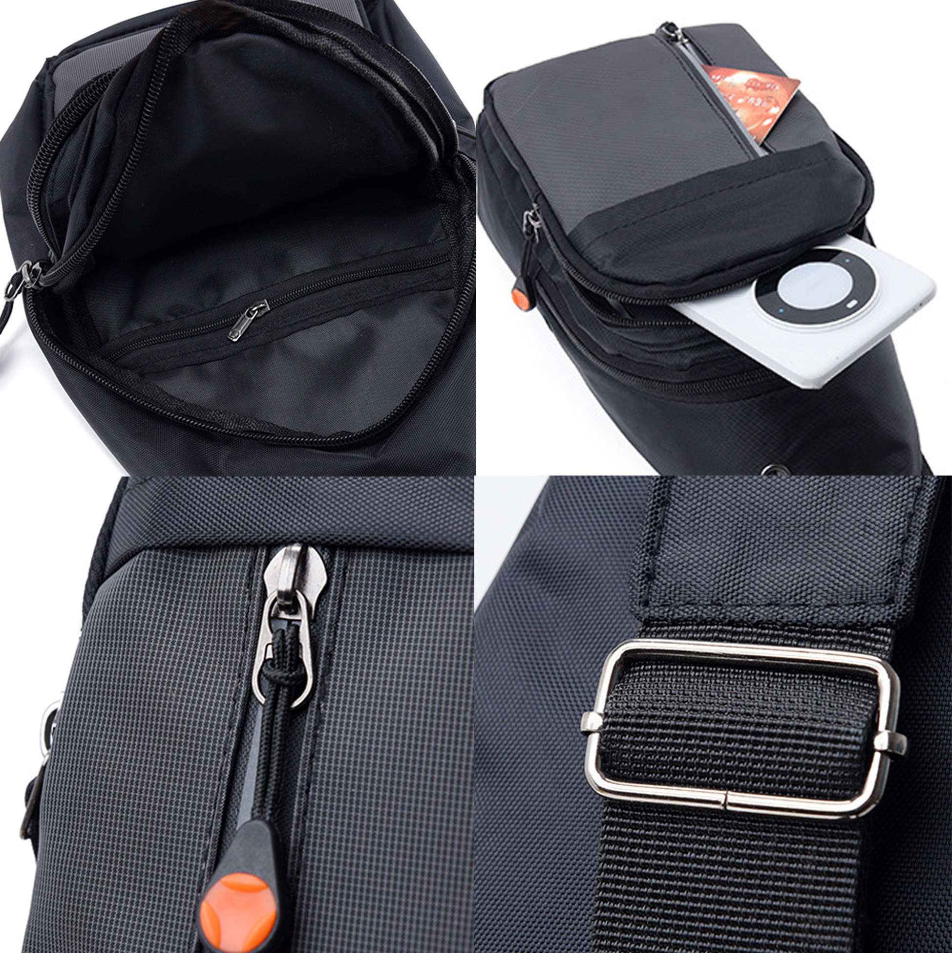 Waterproof Sling Bag Crossbody Backpack for Men, Lightweight Chest Shoulder Bag with Multiple Pockets