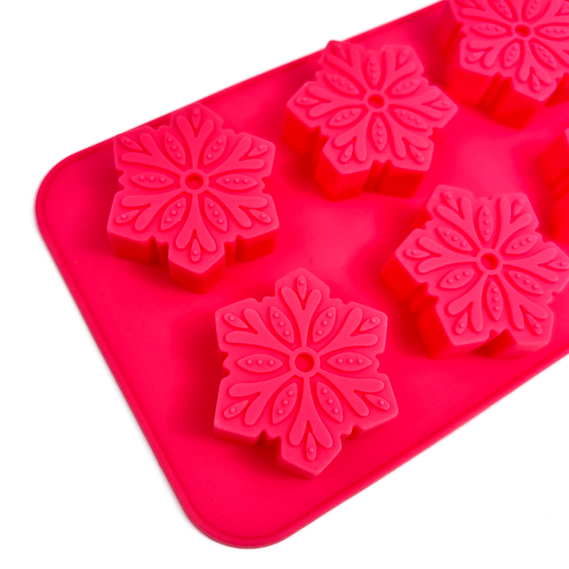 Red Snowflake - shaped Silicone Baking Mold