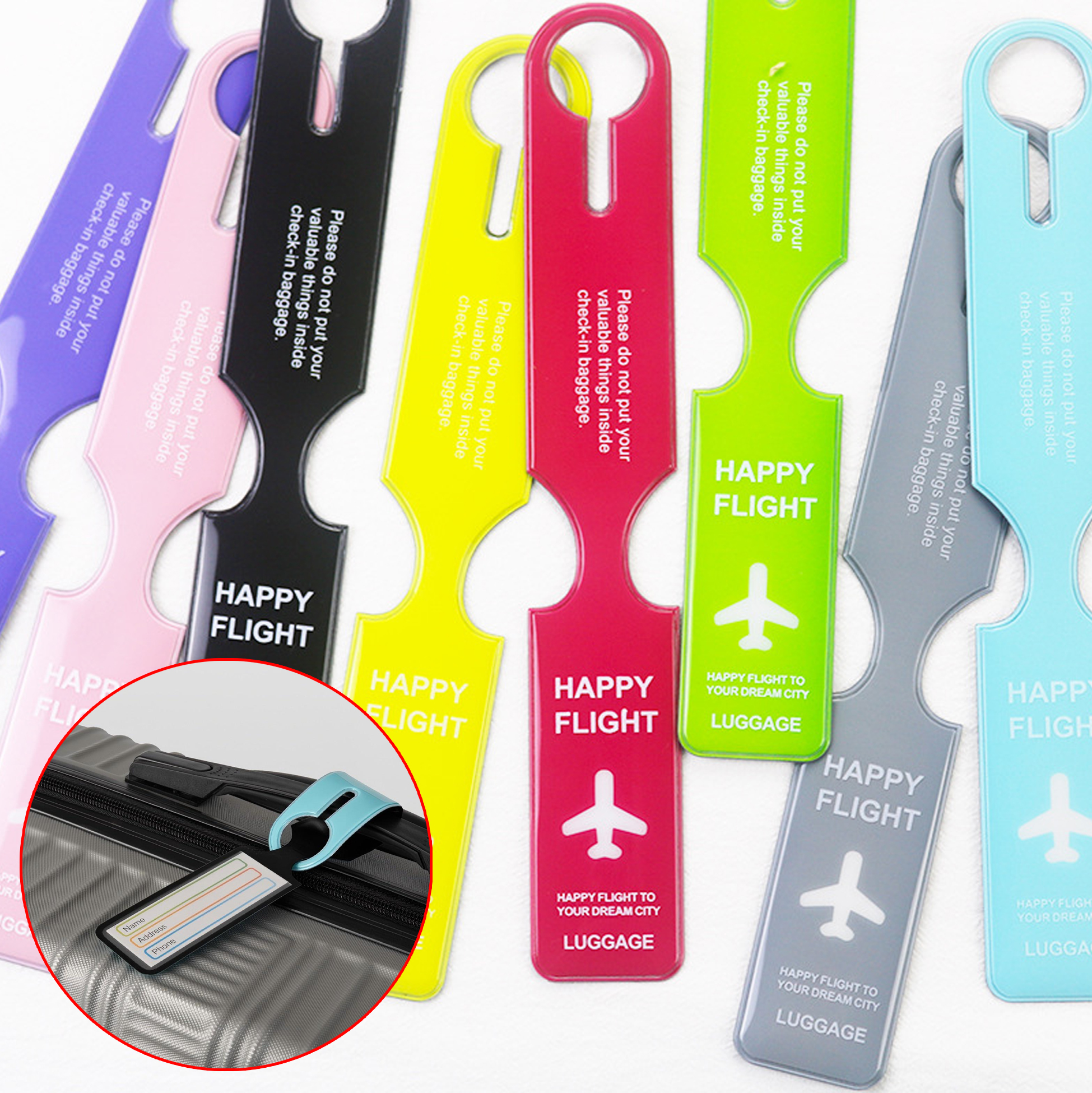 Colorful Plastic Luggage Tags