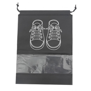 Stylish Black Drawstring Shoe Bag 
