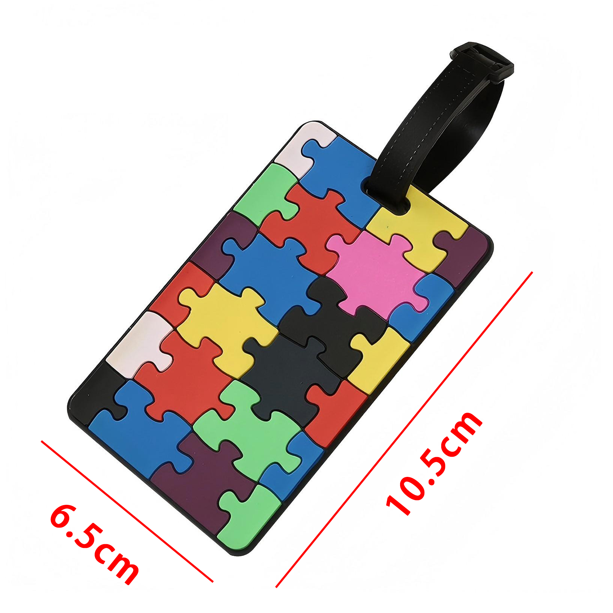 Colorful Patterned Luggage Tags with Black Strap