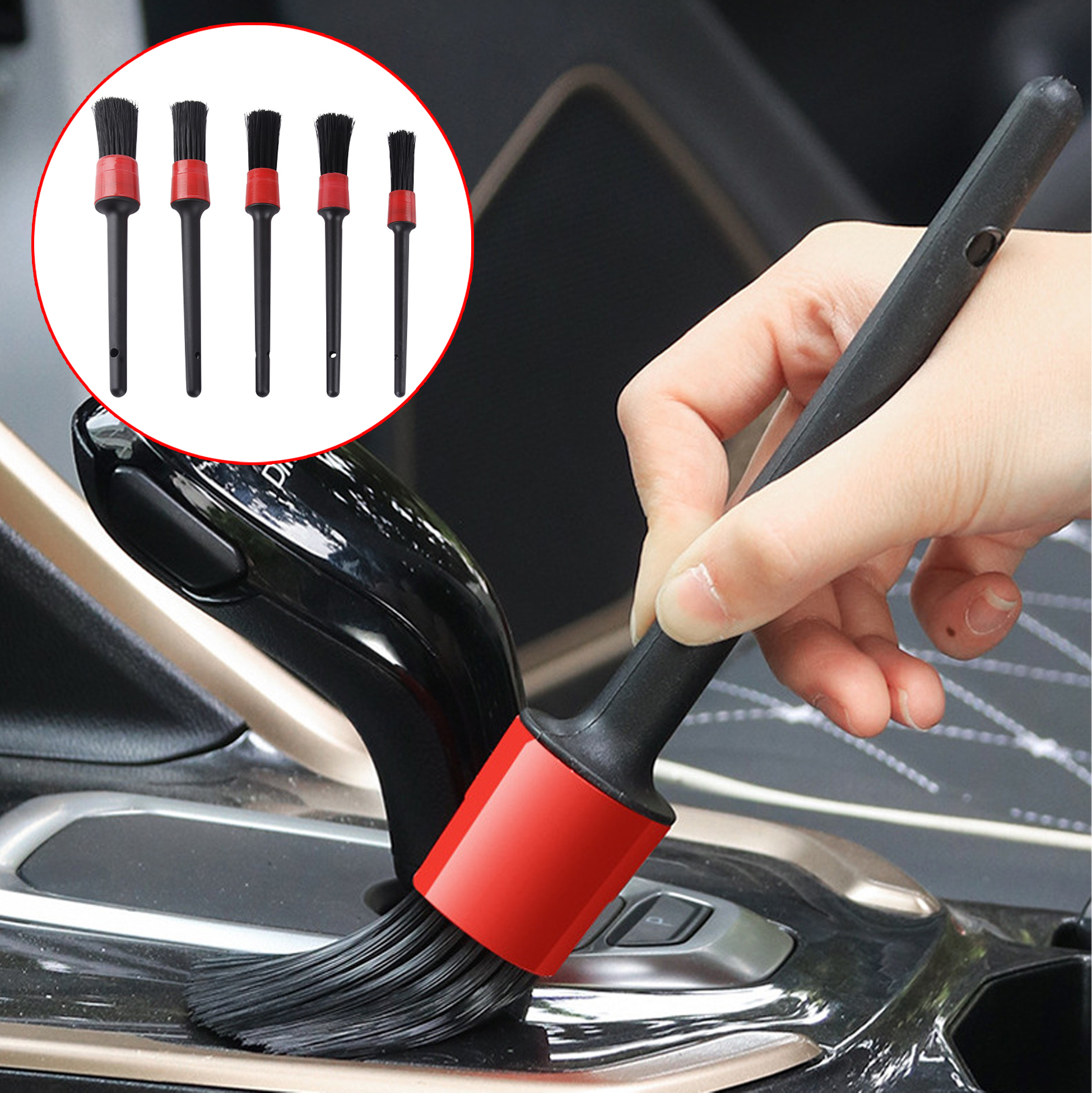 5 Piece Car Detailing Brush Set