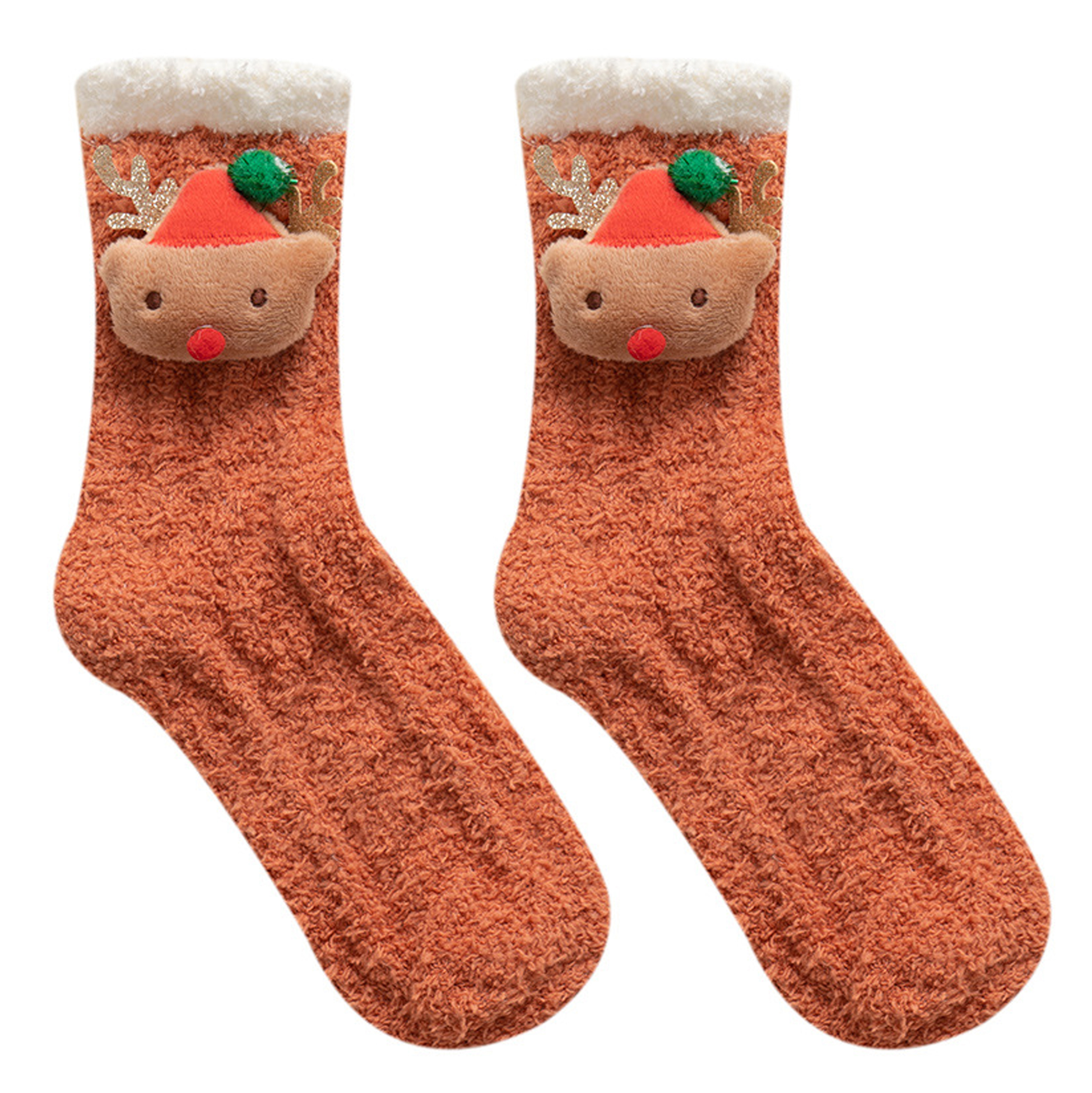 Christmas Fluffy Socks with Decorations