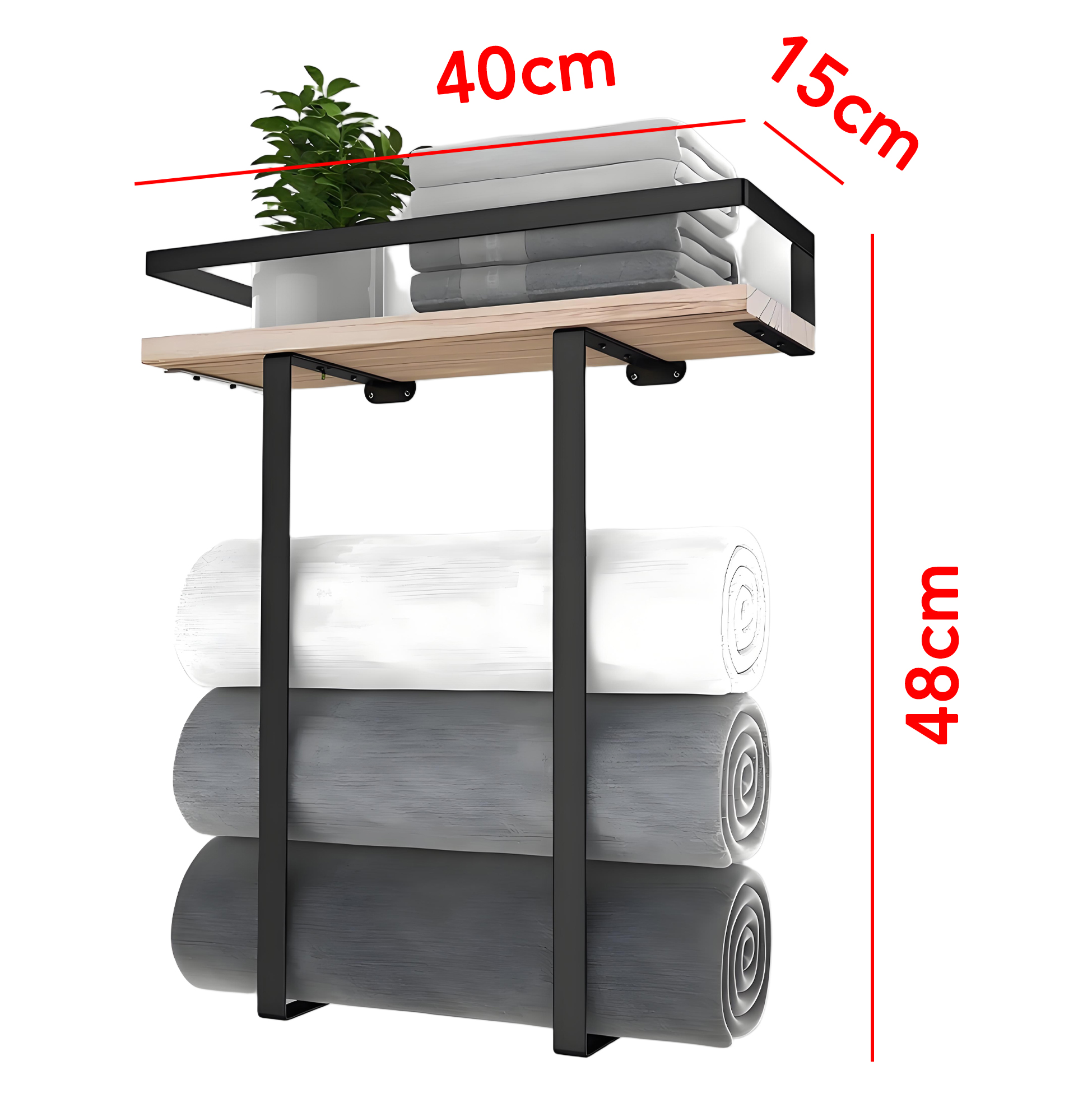Wall Mounted Bathroom Towel And Storage 