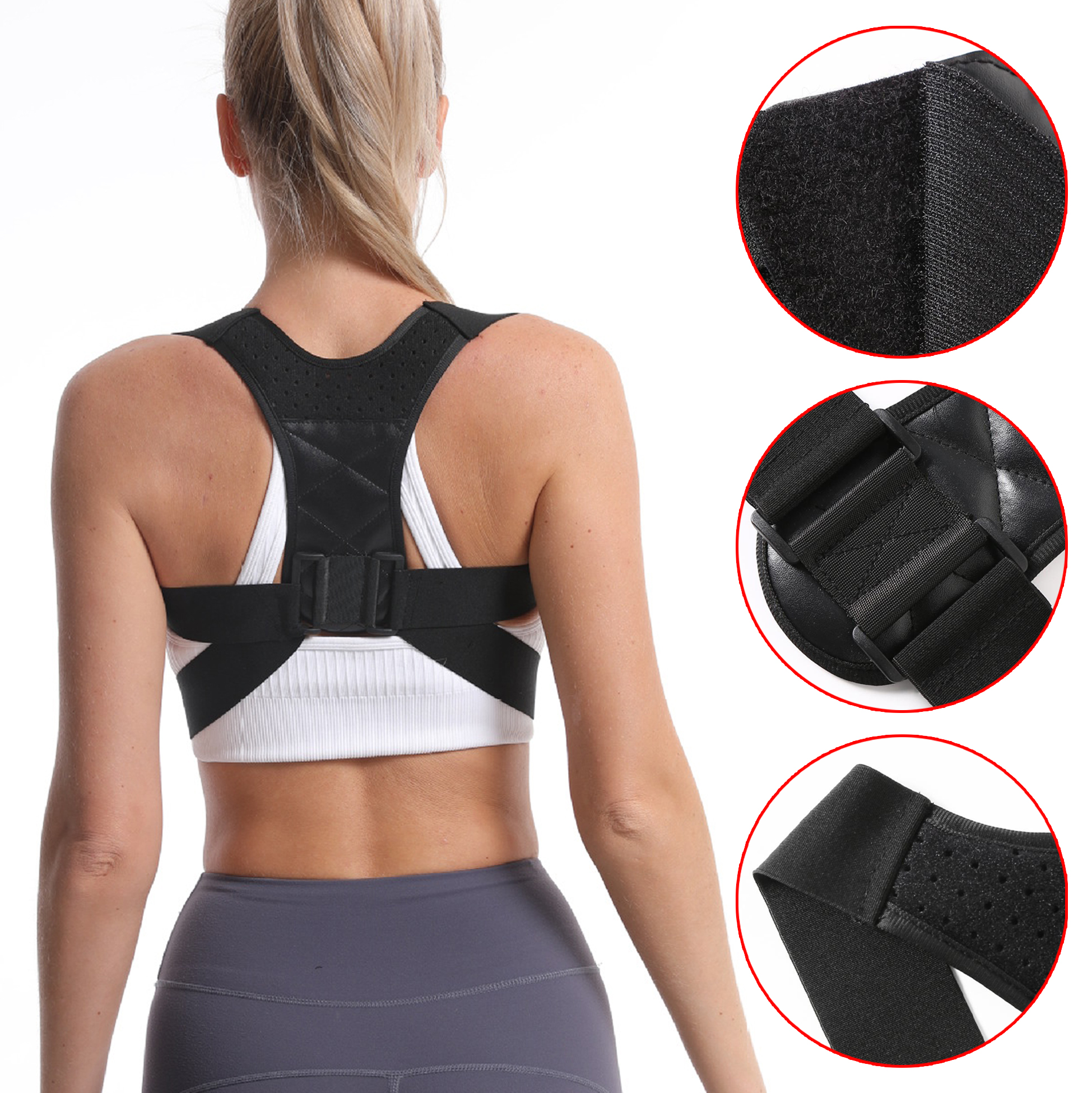 Athletic Inspired Black Posture Corrector 