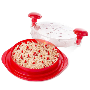 Red Plastic Chicken Shredder with Lid