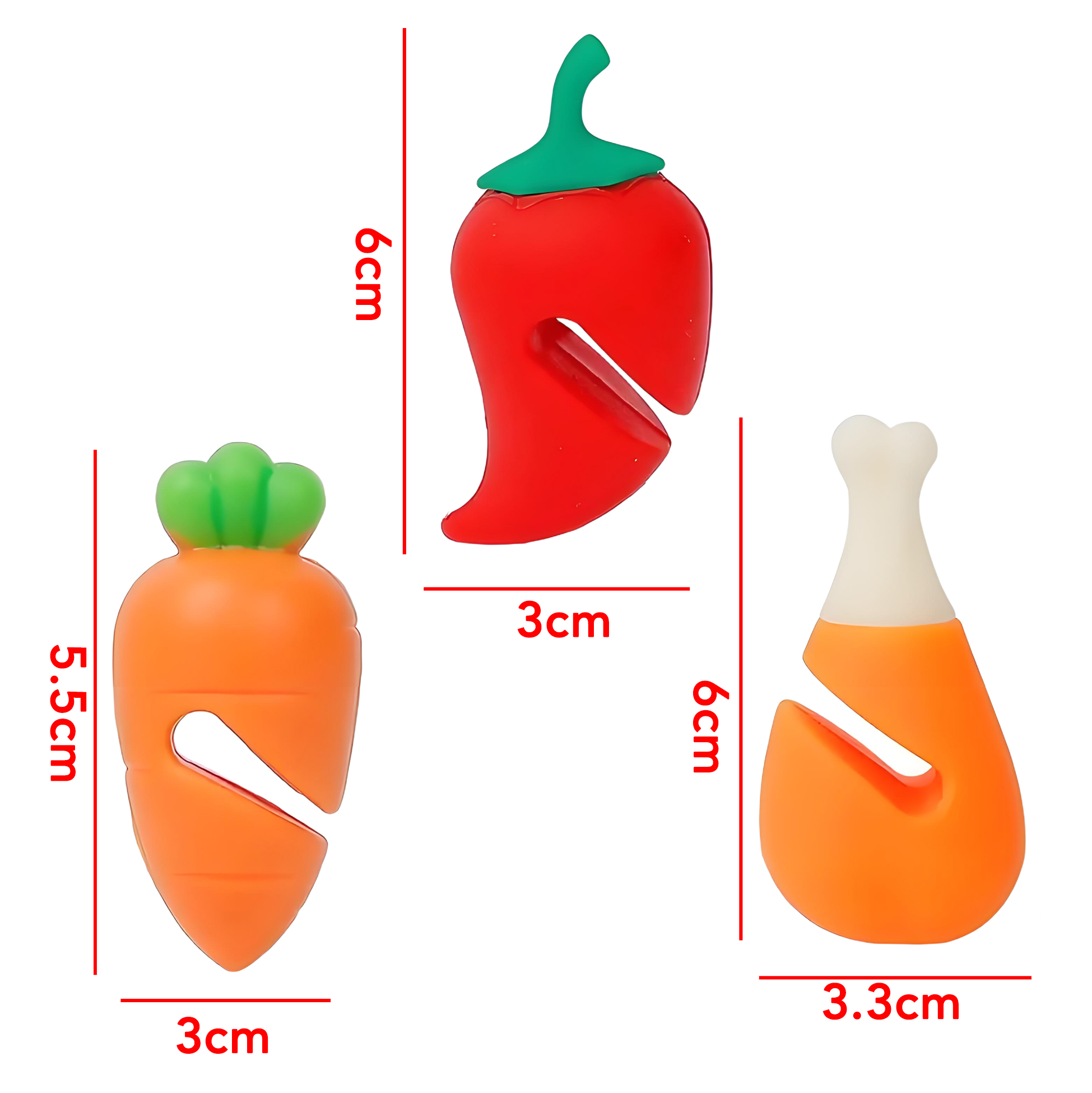 3 Pcs Cute Vegetable Shaped Silicone Pot Lid Holders