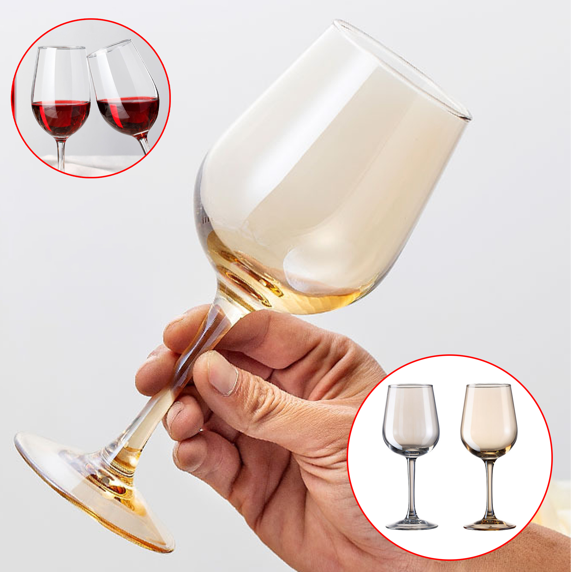 370ML Clear Stemmed Wine Glass