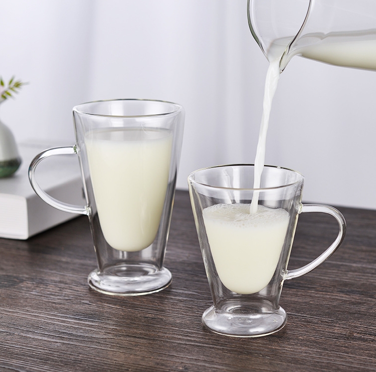 Clear Double Wall Glass with Handle