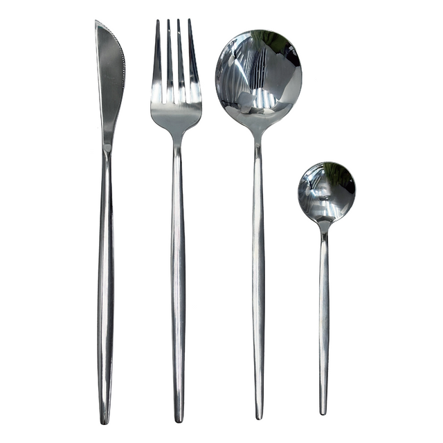 Gold/Silver Plated Minimalist Stainless Steel Cutlery Set