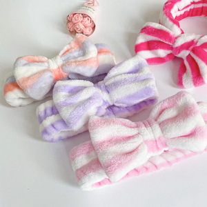 Striped Plush Bow Headband
