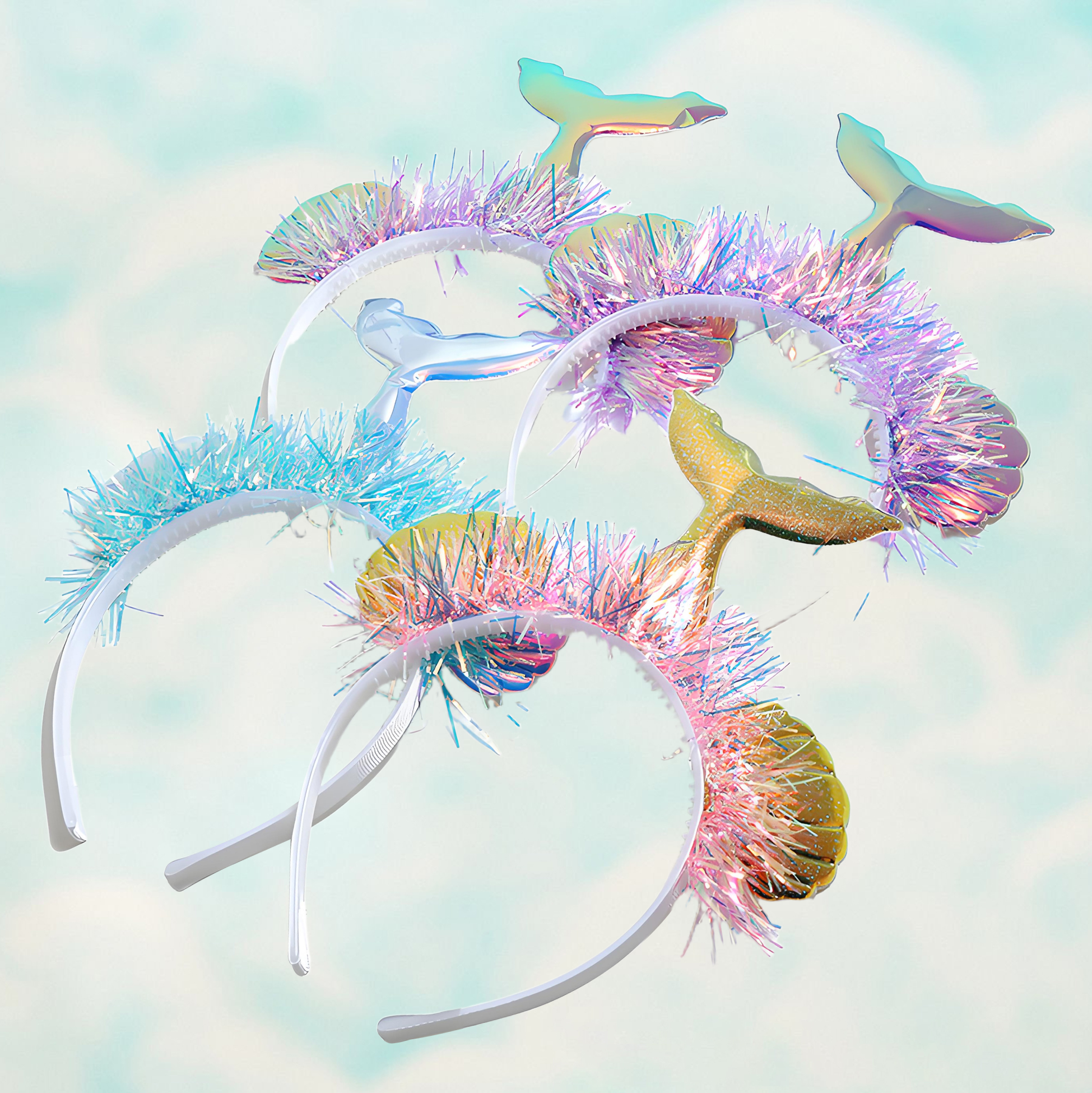 Mermaid Headband with Tail and Shells