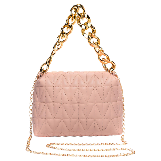 Pink Quilted Chain Shoulder Bag