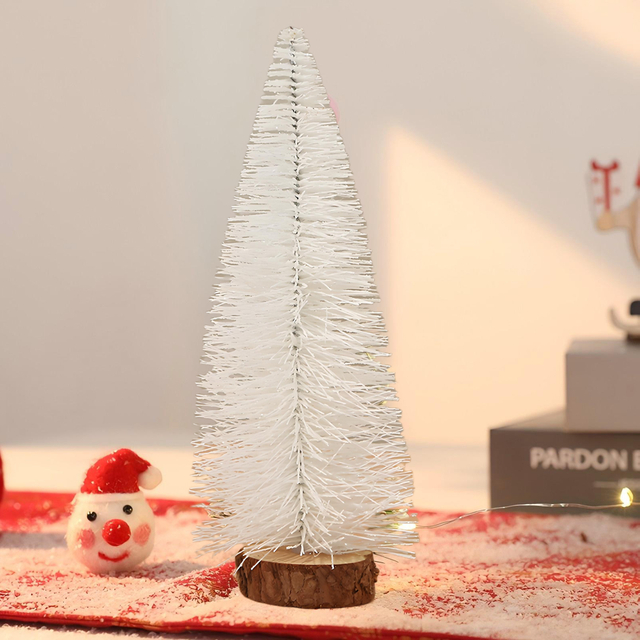 White Artificial Christmas Tree with Log Base