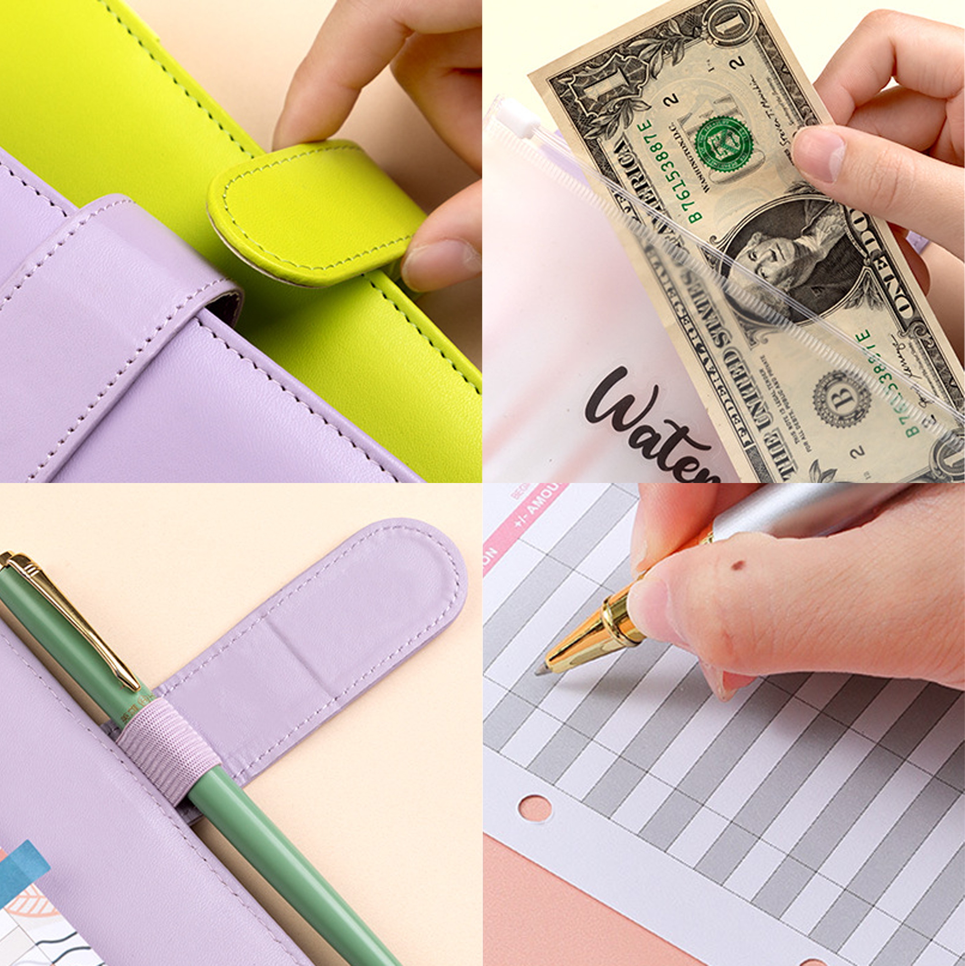 Leather Bound Budget Binder Notebook Set