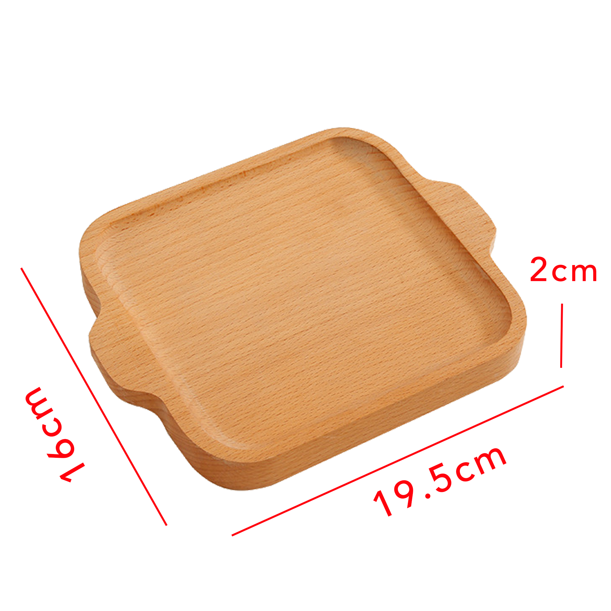 Square Wooden Serving Tray with Handles