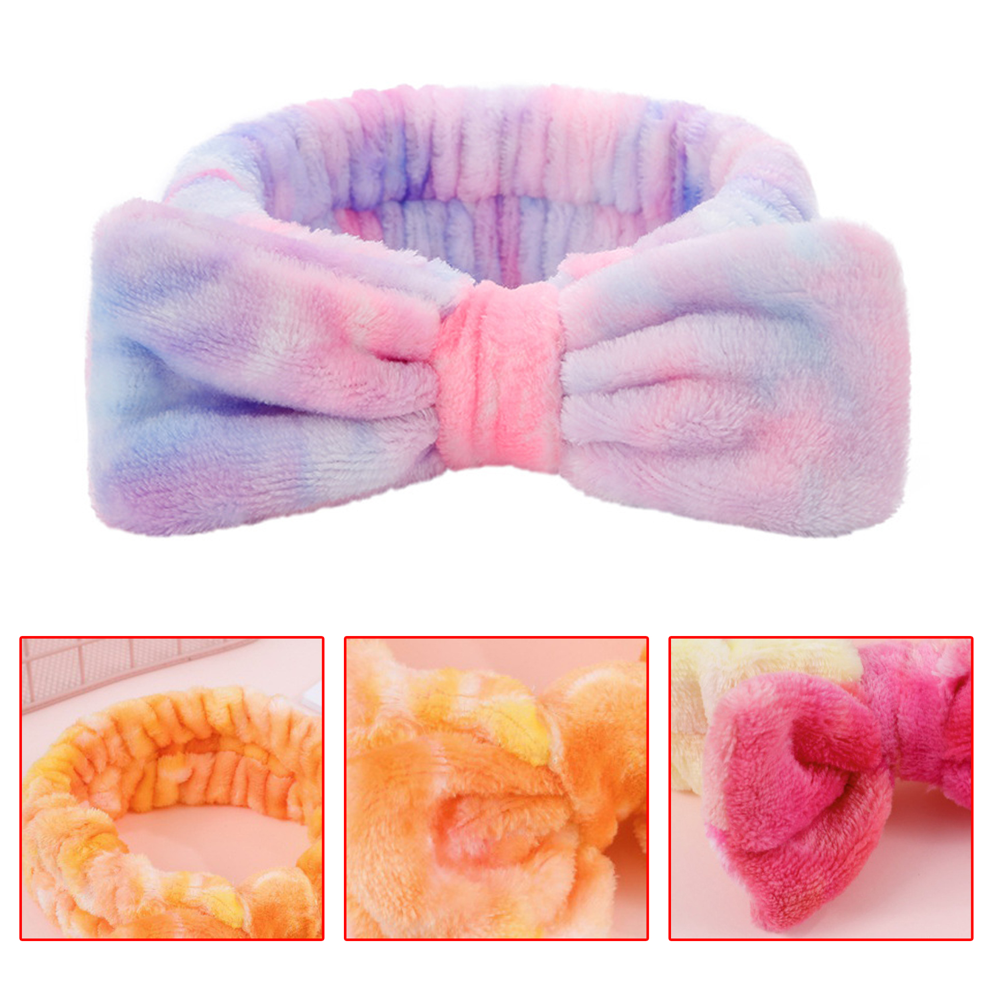 Tie-Dye Plush Bow Hairband
